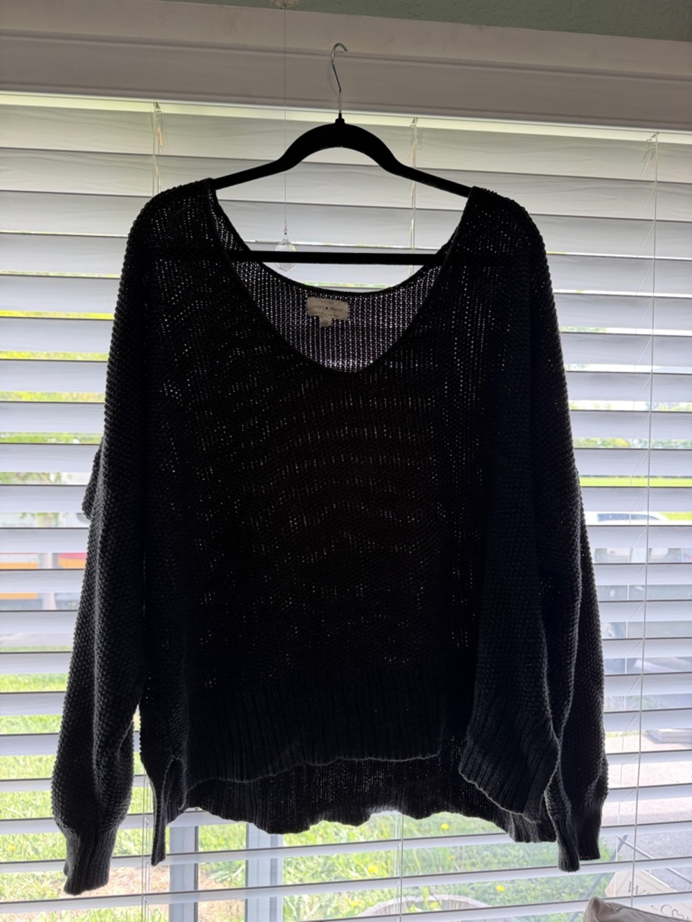 Lucky Brand Black Scoop Neck Knit Sweater